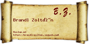 Brandl Zoltán névjegykártya